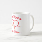 Custom Valentine’s day Heartbeat  Mug Personalized Koffiemok (Voorkant rechts)