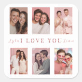 Custom Valentine’s Day Photo Collage Stickers Gift (Voorkant)