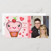 Custom Valentine's Day Kawaii Carte photo (Devant / Derrière)