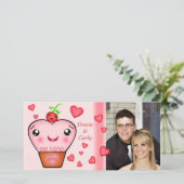 Custom Valentine's Day Kawaii Carte photo (Debout devant)