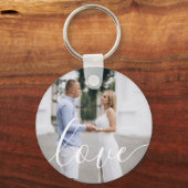 Custom Valentine's Day Photo Love Script Sleutelhanger (Achterkant)