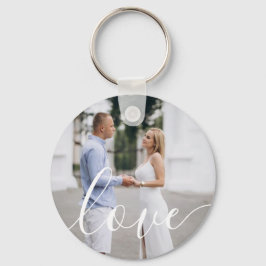 Custom Valentine's Day Photo Love Script Sleutelhanger