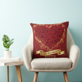 Custom Valentine'S Red Rose Heart Love  Kussen