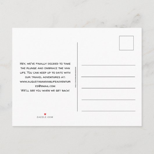 Custom VAN LIFE BELLEN VAN MIJN NAAM Verhuisaankon Aankondigingskaart (Achterkant)