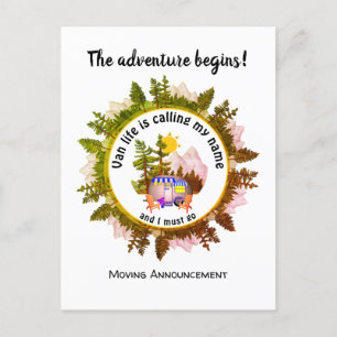 Custom VAN LIFE CALLING MY NAME Moving Announcemen Aankondigingskaart