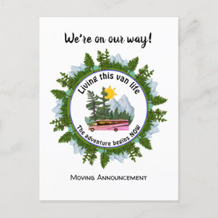 Custom Van Life Camping Aankondiging Briefkaart