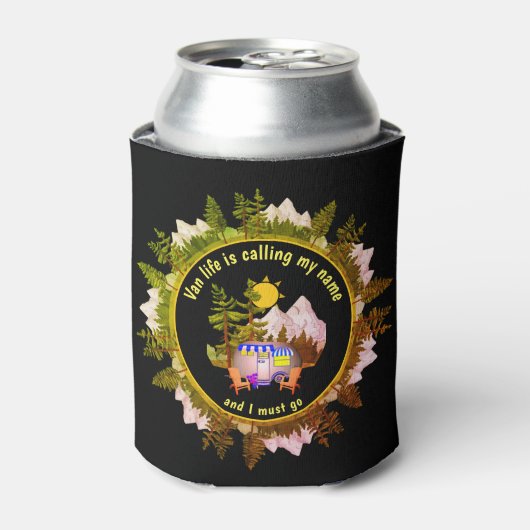 Custom VAN LIFE ROEPT MIJN NAAM Caravan Camper AAN Blikjeskoeler (Blikje Voorkant)