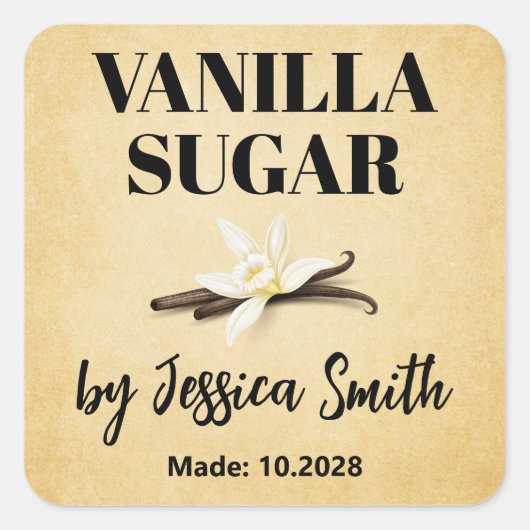 Custom Vanilla Sugar Label (Voorkant)