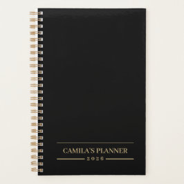Custom Velvet Black Minimal Planner