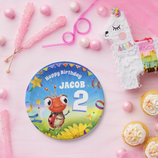 Custom Verjaardag Party bord boy 2 jaar oud (Feest)