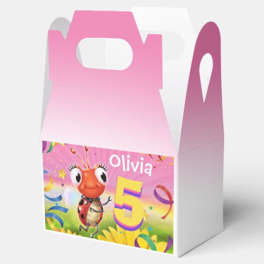 Custom Verjaardag Party Box meisje 5 yrs Lil’ Lady Bedankdoosjes (Geopend)