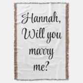 Custom Verloving Gepersonaliseerd Wil je met me tr Deken (Voorkant Verticaal)