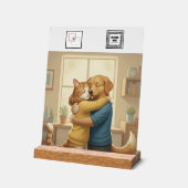 Custom Veterinarian Event Acrylic Pedestal Sign  (Angle)