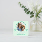 Custom Veterinary Business Card with Photo Vierkante Visitekaartje (Staand voorkant)