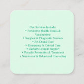 Custom Veterinary Business Card with Photo Vierkante Visitekaartje (Achterkant)