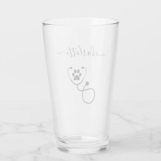 Custom Veterinary Tech Vet Assistant Glas (Achterkant)