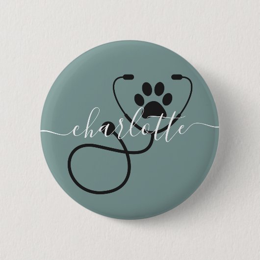 Custom Veterinary Tech Vet Assistant Ronde Button 5,7 Cm (Voorkant)