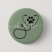 Custom Veterinary Tech Vet Assistant Ronde Button 5,7 Cm (Voorkant)