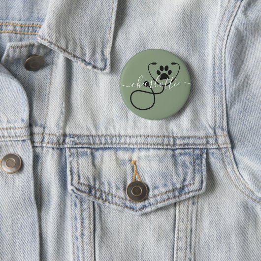 Custom Veterinary Tech Vet Assistant Ronde Button 5,7 Cm (In situ)