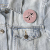 Custom Veterinary Tech Vet Assistant Ronde Button 5,7 Cm (In situ)