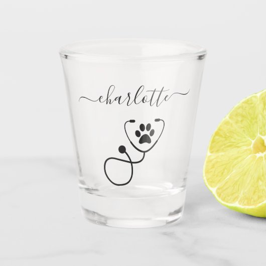 Custom Veterinary Tech Vet Assistant Shot Glas (Voorkant)