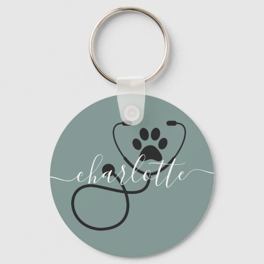 Custom Veterinary Tech Vet Assistant Sleutelhanger (Voorkant)