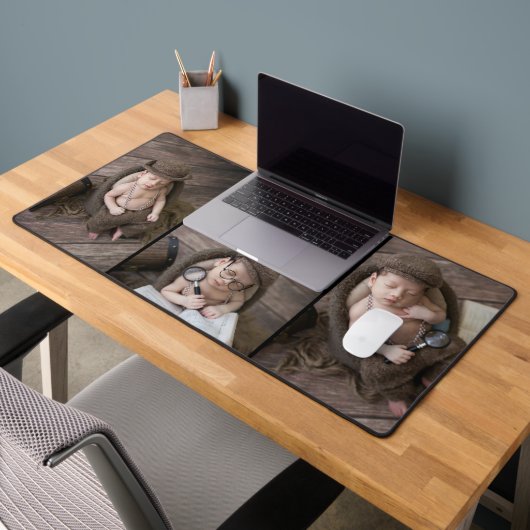 Custom Vier Foto Collage Desk Mat (Kantoor 2)