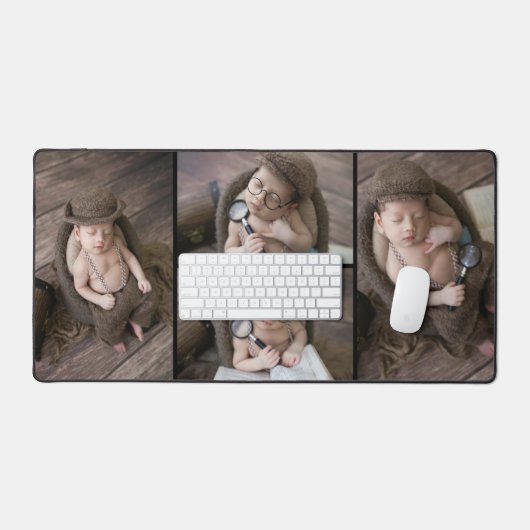 Custom Vier Foto Collage Desk Mat (Keyboard & Muis)