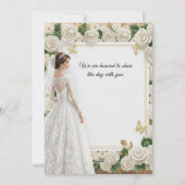 Custom Vintage Royal Wedding Invitation Beige Rose (Dos)