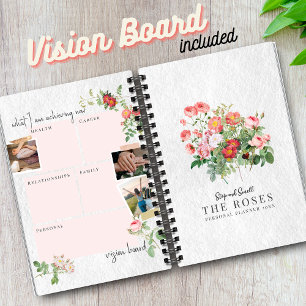 Custom Vision Board Modern Script Bloemen Roos Planner
