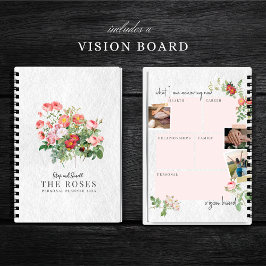 Custom Vision Board Modern Script Bloemen Rozen Notitieboek