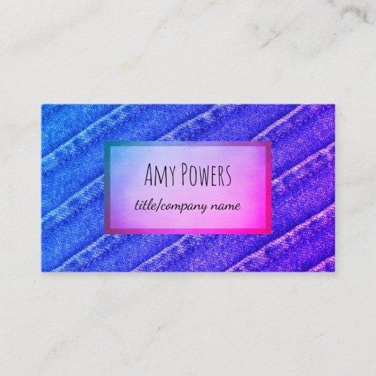 Custom visitekaartje dubbelzijdig blauw en paarse (Voorkant)