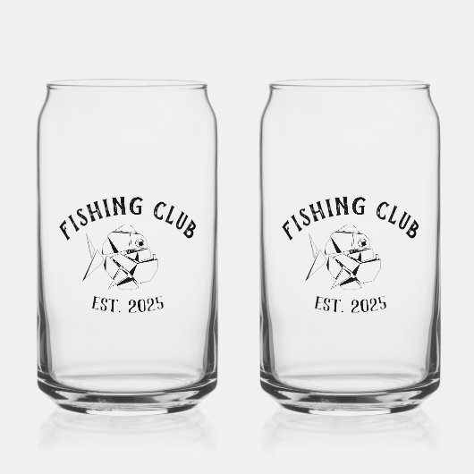 Custom Vissen Club Blikvorm Glas (Voorkant)