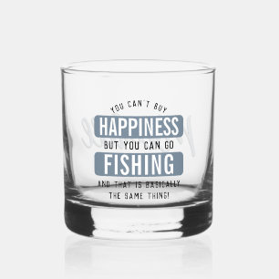 Custom Vissen is Happiness Funny Vist Whisky Glas