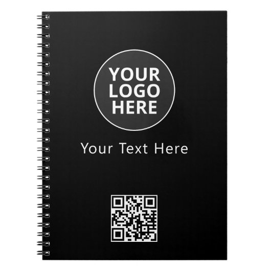 Custom Voeg hier Jouw tekst toe Sjabloon Zwart Not Notitieboek (Voorkant)