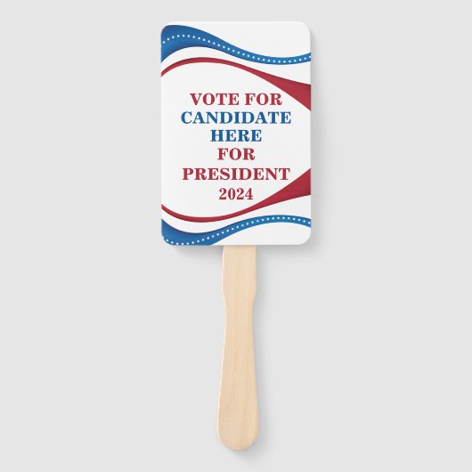 Custom Voeg je eigen President 2024 kandidatenrall Handwaaier (Voorkant)