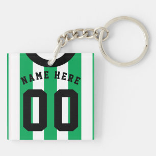 Custom Voetbal Rugby Jersey Sleutelhanger, Groene  Sleutelhanger