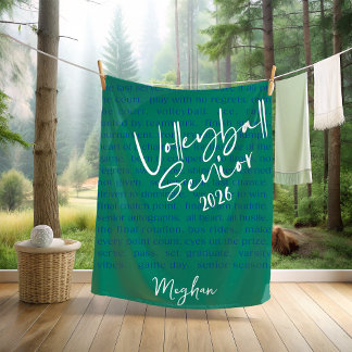 Custom Volleybal Senior Motivatie Typografie Fleece Deken