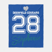 Custom Volleyball Name Number School  Fleece Deken (Voorkant)