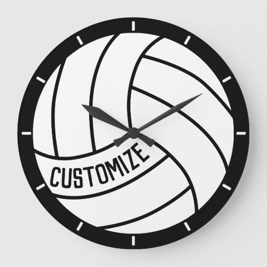 Custom Volleyball Player/Team Name or Text Sports Grote Klok (Voorkant)