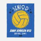 Custom Volleyball Senior Night Graduation Fleece Deken (Voorkant)