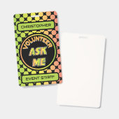 Custom Volunteer Event Staff Badge (Avant & arrière)