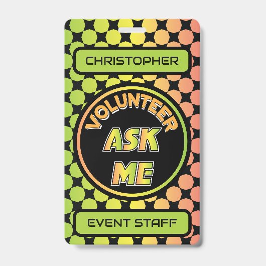 Custom Volunteer Event Staff Badge (Avant)