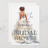 Custom Vrijgezellenfeest Bride in het wit Bedankkaart (Voorkant / Achterkant)