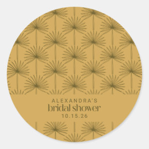 Custom Vrijgezellenfeest Favoriet Mosterd Botanisc Ronde Sticker