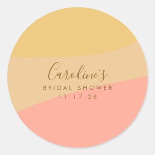 Custom Vrijgezellenfeest Zacht Roze Geel Pastel Bo Ronde Sticker