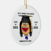 Custom Vrouw Afstuderen Cartoon Ornament (Rechts)