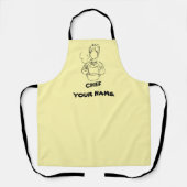 Custom vrouwen schort | Chef geel schort (Voorkant)