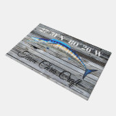 Custom Wahoo Door Mat with Lat and Long (Schuin)