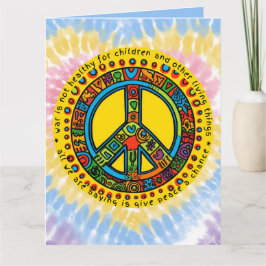 Custom War is niet gezond Quote Vredesteken Tie Dy Kaart